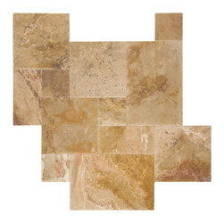 Leonardo Brushed & Chiseled Travertine Tiles - Wall And Floor Tile