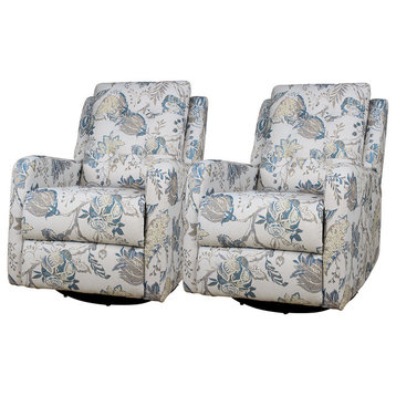 Polyester 27.2" Recliner Chairs, Blue