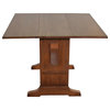Crafters and Weavers Arts and Crafts Solid Wood Drop Leaf Dining Table in Walnut