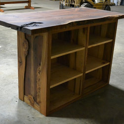 Live Edge Bar - Burly Elm and Walnut - Kitchen Islands And Kitchen Carts