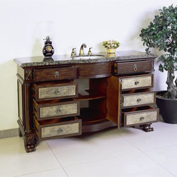 Antique 60 inch Dark Cherry Antique Single Sink Vanity - Bathroom Vanities And Sink Consoles