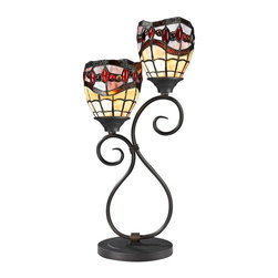 Dale Tiffany - Dale Tiffany 22 in. Dark Bronze Fall River Table Lamp - Table Lamps