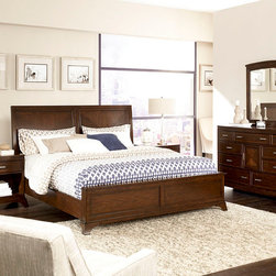 Leather Accent Bed 5/0 104-313R by American Drew Essex - Beds