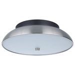Craftmade - Craftmade Soul 10.5" LED Flush Mount, Black/Polished Nickel - The sleek metal dome of our new Soul flushmount Collection by Craftmade, inspired by iconic mid-century styling, features dimmable integrated LED lighting to ensure long lasting, energy saving performance. Offered in two sizes and three finishes, the versatile Soul is sure to deliver performance with style.