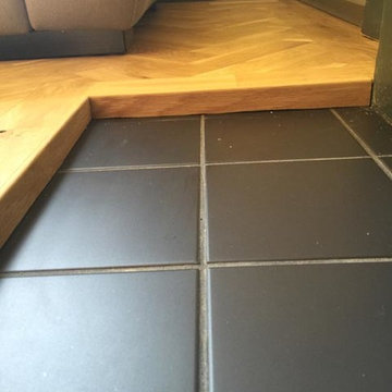 Installing Herringbone Wood Floor to Premises