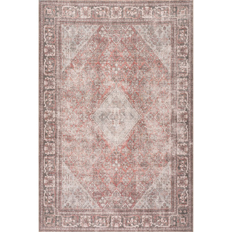 Nuloom Hillstone Traditional Vintage Medallion Rug, Burgundy 2' 8" x 8'