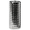 Dimpled Ceramic Cylindrical Vase, Silver, Large