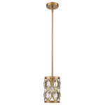 Z-Lite - Z-Lite 6010MP-CH Dealey 1 Light Mini Pendant, Heirloom Brass - Radiate warmth through the crystal accents on this hanging ceiling light. In a rich heirloom brass hue, this lamp is full of vintage-inspired details and clean lines.