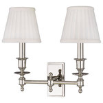 Hudson Valley Lighting - Ludlow 2-Light Wall Sconce, Polished Nickel - Shade Finish: Off White