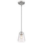 Nuvo Lighting - Nuvo Lighting 60/7180 Bransel - 1 Light Mini Pendant - Bransel; 1 Light; Mini Pendant Fixture; Brushed NiBransel 1 Light Mini Brushed Nickel Clear *UL Approved: YES Energy Star Qualified: n/a ADA Certified: n/a  *Number of Lights: Lamp: 1-*Wattage:60w A19 Medium Base bulb(s) *Bulb Included:No *Bulb Type:A19 Medium Base *Finish Type:Brushed Nickel