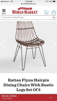 rattan flynn hairpin dining chair