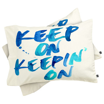 Deny Designs Cmykaren Keep On Keepin On Pillow Shams, Queen