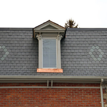 Slate tiles on mansard roof - Cabbagetown, Toronto