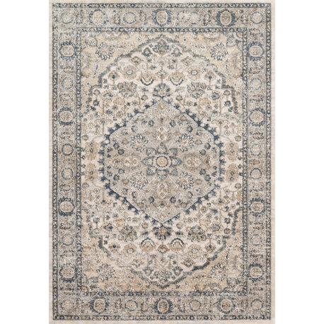 Loloi Teagan Tea-01 Traditional Rug, Natural and Lt. Gray, 2'8"x4'0"