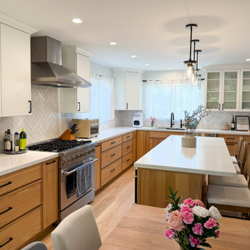 Two-Tone Simplicity: White Slim Shaker & Oak Fusion | Mission Viejo