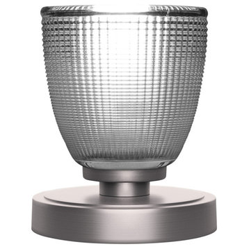 Luna 1-Light Table Lamp, Graphite/Clear Ribbed