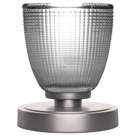 Luna 1-Light Table Lamp, Graphite/Clear Ribbed