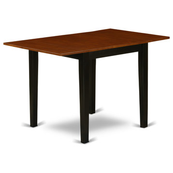 Norden Rectangular Table 30"X48" With 2 Drop Leaves, Black & Cherry Finish