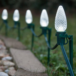 C9 Cool White LED Pathway Lights Kit - Outdoor Lighting