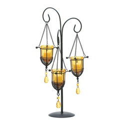 Dynasty Tall Wrought Iron Trio Votive Stand - Candleholders