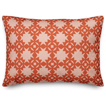 Folk Southwestern Pattern in Red Throw Pillow