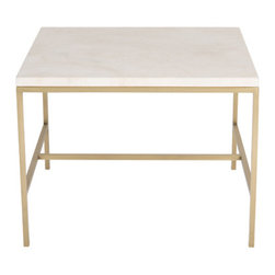 Hogue Travertine Top Side Table - Side Tables And End Tables