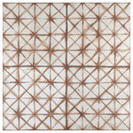 Merola Tile - Kings Temple Oxide Ceramic Floor and Wall Tile - Our Kings Temple Oxide Ceramic Floor and Wall Tile is a decorative piece with a watercolor inspired appearance. The defining feature of this encaustic-look tile is the unique, low-sheen glaze in beige tones with faded burnt orange intersecting lines that blend to create various geometric shapes. Slight variation across the surface mimics a hand painted appearance. Designed by interior architect and furniture designer Francisco Segarra, this tile is a true reflection of vintage industrial design. There are 10 different variations available that are randomly scattered throughout each case. With a high durability rating, this tile is an ideal choice for both commercial and residential indoor installations including, kitchens, bathrooms and entryways. The scored grout lines can be grouted with the color of your choice to further customize your installation. Tile is the better choice for your space. This tile is made from natural ingredients, making it a healthy choice as it is free from allergens, VOCs, formaldehyde and PVC.