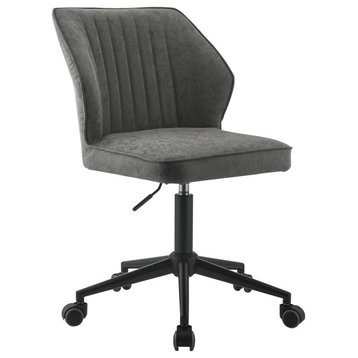 Pakuna Office Chair, Vintage Gray PU and Black