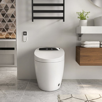 Modern Smart One-Piece 1.28 GPF Floor Mount Automatic Toilet & Bidet with Seat, Automatic
