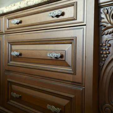 Buffet with Florid Leaves Pulls