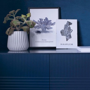 Industrial office with velour wall