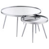 Coaster Kaelyn 2-Piece Metal Round Mirror Top Nesting Coffee Table Chrome
