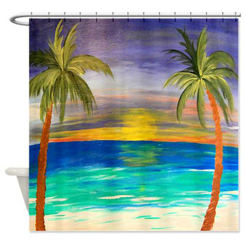 Tropical Sunset Shower Curtain