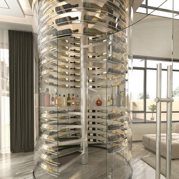 Glass Enclosed Modern Wine Cellar