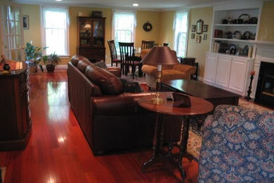 Example of a large classic family room design in Boston