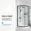 Ove Decors Breeze 34 Shower Kit, Clear Glass Panels and Base, Black