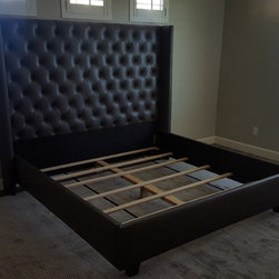 King size wing back headboard and bed frame - Headboards