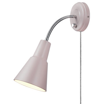 Sophie 1-Light Matte Rose Plug-In or Hardwire Wall Sconce