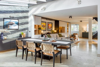 This is an example of a contemporary dining room in London.