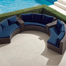 Pasadena II 5-pc. Modular Sofa Set in Bronze Finish - Patio Furniture And Outdoor Furniture
