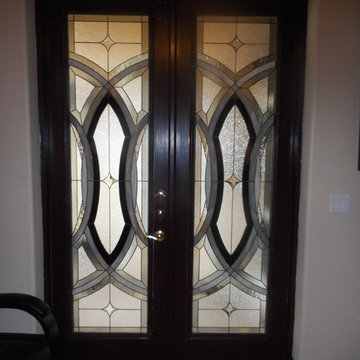 Decorative glass inserts for doors