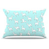 Monika Strigel "Baby Llama Multi" Blue White Pillow Case, Standard, 30"x20"