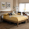 Edeline Mid-Century Modern Solid Walnut Wood Curvaceous Slatted Bed, King