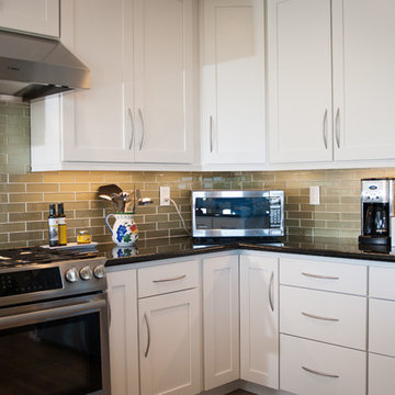 Encinitas Kitchen Remodel with Glass Subway Tile Backsplash