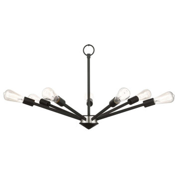 Livex Lighting 45837 Prague 7 Light 29"W Abstract Chandelier - Black with