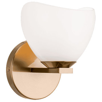 Matteo Uptowne 1-Light Wall Sconce In Aged Gold Brass
