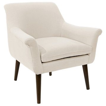 Bennet Modern Armchair, Linen Talc