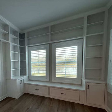 Built-In Window Seat With Drawers and Adjustable‑Shelf Cabinetry