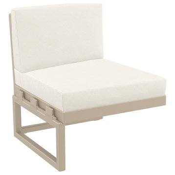 Mykonos Extension Taupe With Acrylic Fabric Natural Cushion