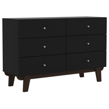 Hillsdale Kincaid 6-Drawer Modern Wood Dresser in Matte Black